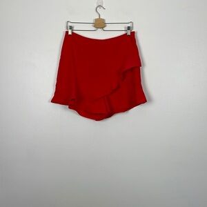 Express Ruffle lined dressy women's Size 12 scallop faux wrap side zip  shorts